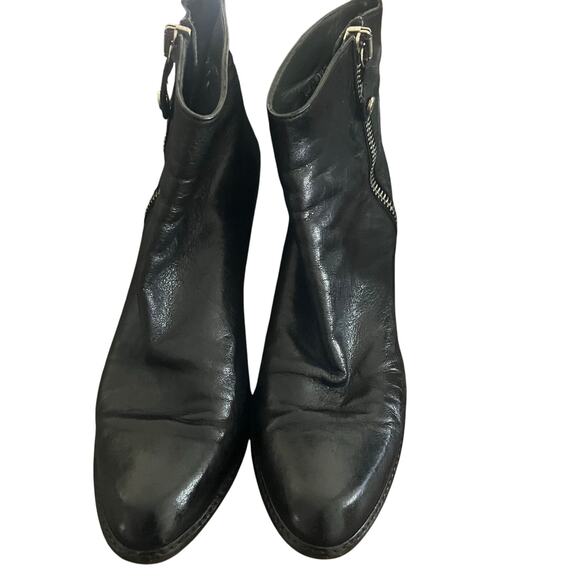 Vintage Stuart Weitzman Black Heel Leather Booties Size 9 - Picture 4 of 9